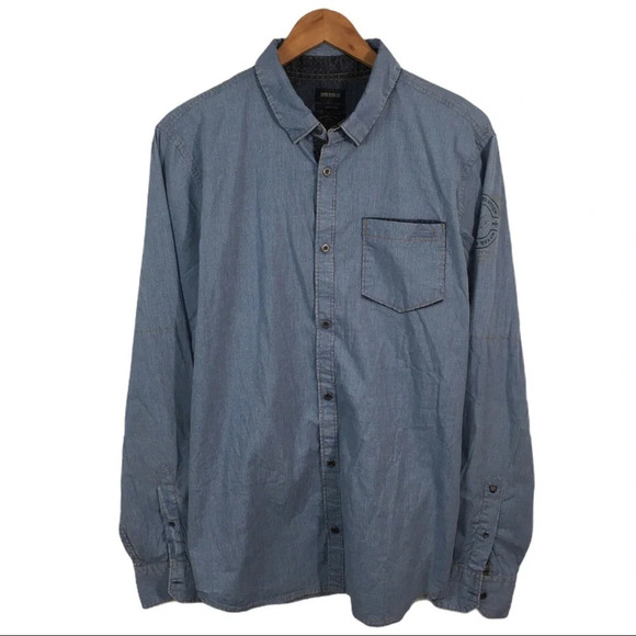 BF310 Mens Buffalo David Bitton Stretch Button Down Shirt L - Picture 1 of 7